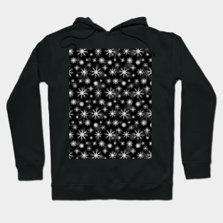 black and white snow fall pattern Hoodie